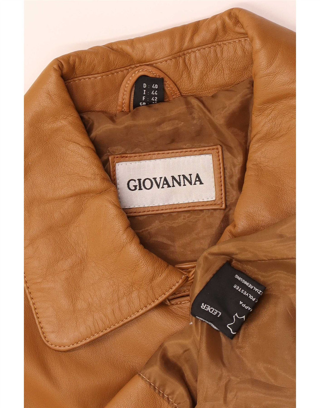 Giacca in pelle da donna UK 14 grande Beige