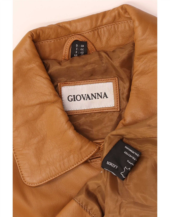 Giacca in pelle da donna UK 14 grande Beige