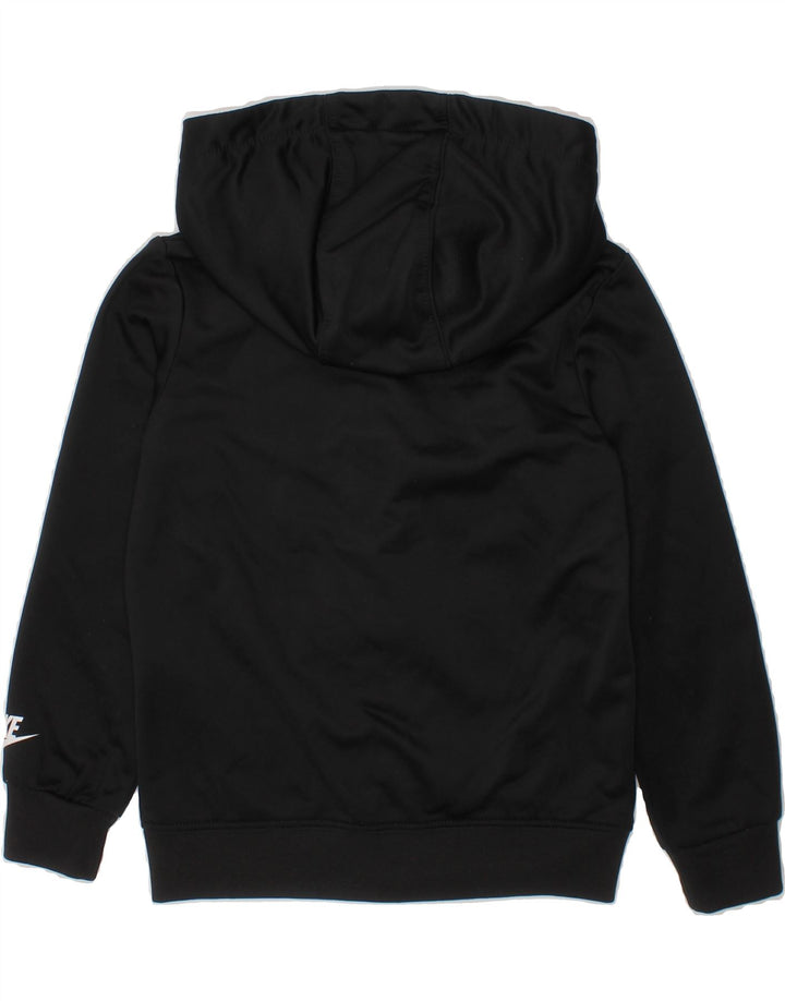 NIKE Boys Graphic Zip Hoodie Sweater 2-3 Years Black Polyester Vintage Nike and Second-Hand Nike from Messina Hembry 