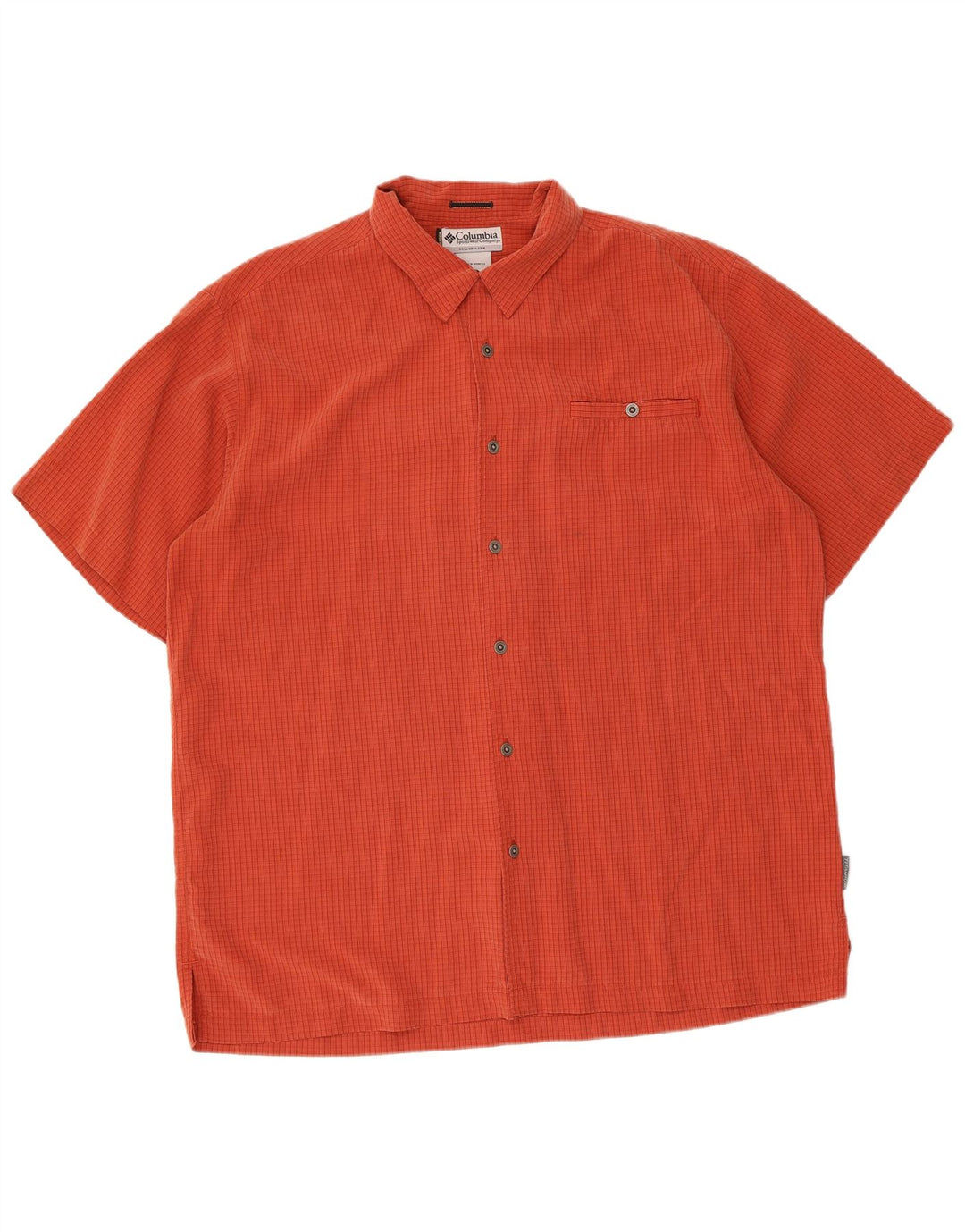 Columbia Herre Titanium Kortærmet Shirt XL Orange Gingham Modal
