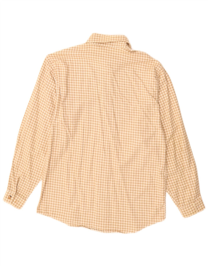 Benetton Chemise En Flanelle Petit Vichy Beige Homme