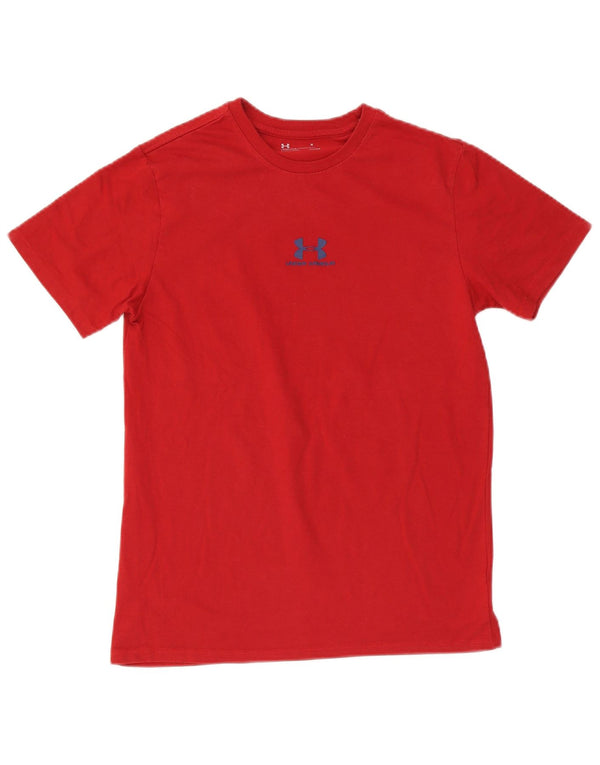 Under Armour Mens Heat Gear T-Shirt Top Medium Red Cotton