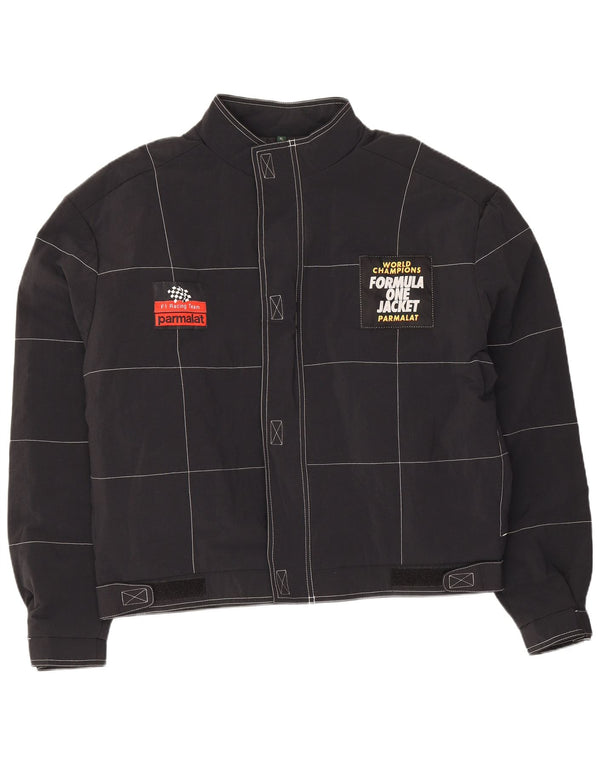 Parmalat Herre Formula One Graphic Racer Jacket UK 42 XL Sort Nylon