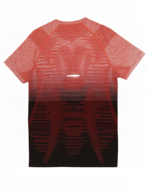Asics Mens T-Shirt Top Medium Red Colourblock