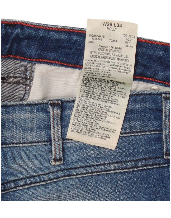 Wrangler Womens Molly Slim Jeans W28 L34 Blue Cotton