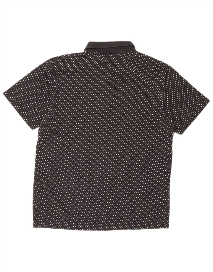 Jack & Jones Mens Polo Shirt Medium Navy Blue Spotted Cotton