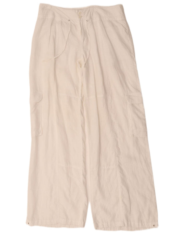 Pantaloni cargo a gamba larga da donna Calvin Klein W36 L34 bianchi
