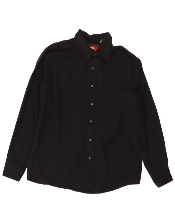 Wrangler Mens Shirt Medium Black Cotton