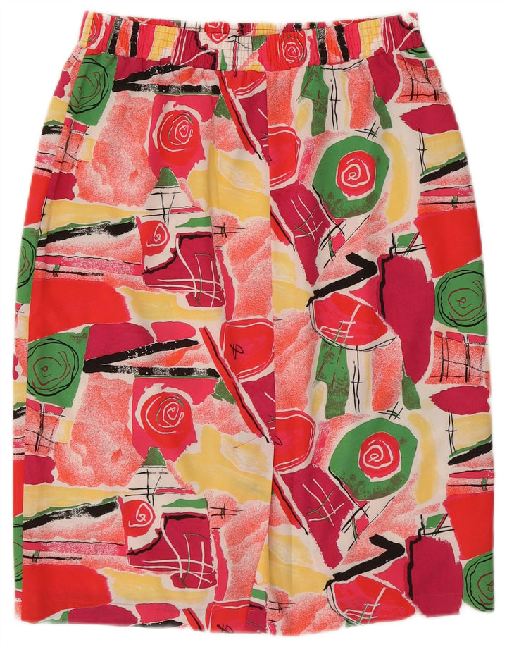 VINTAGE Womens Abstract Pattern 2 Piece Skirt Set UK 16 Large W30  Red