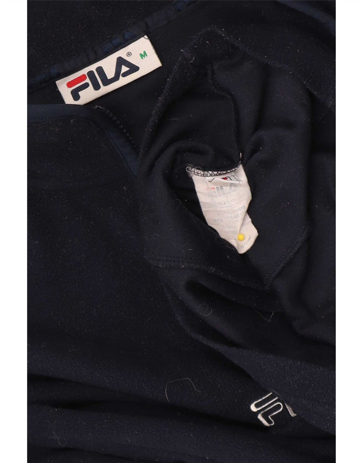 Fila Mens Zip Neck Fleece Jumper Medium Navy Blue Polyester