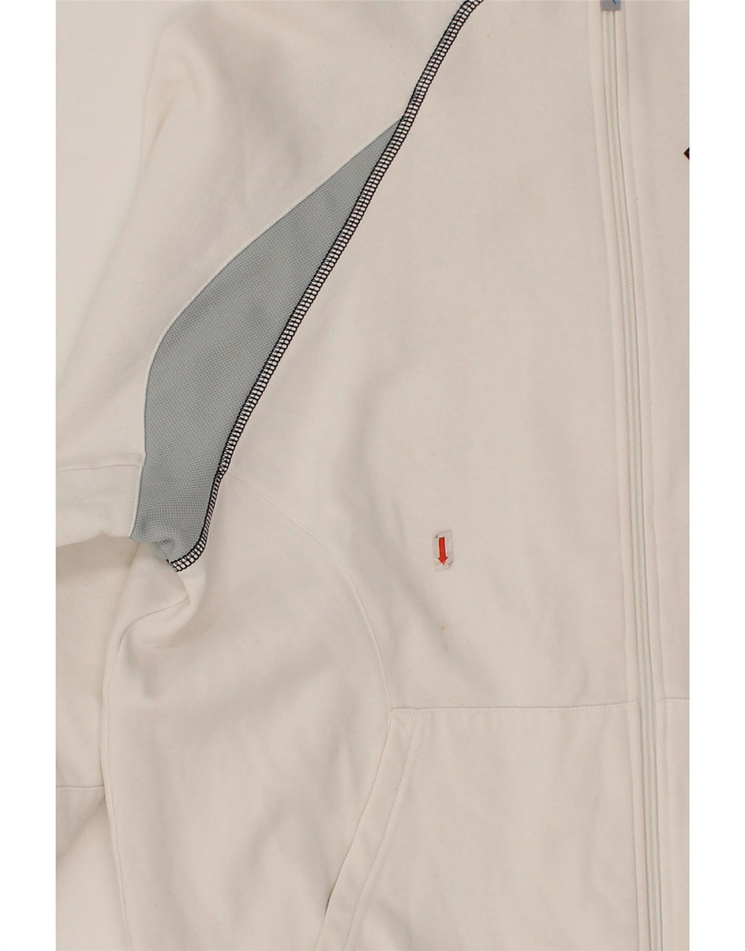 PUMA Mens Graphic Zip Hoodie Sweater Large Off White Colourblock Polyester Vintage Puma and Second-Hand Puma from Messina Hembry 