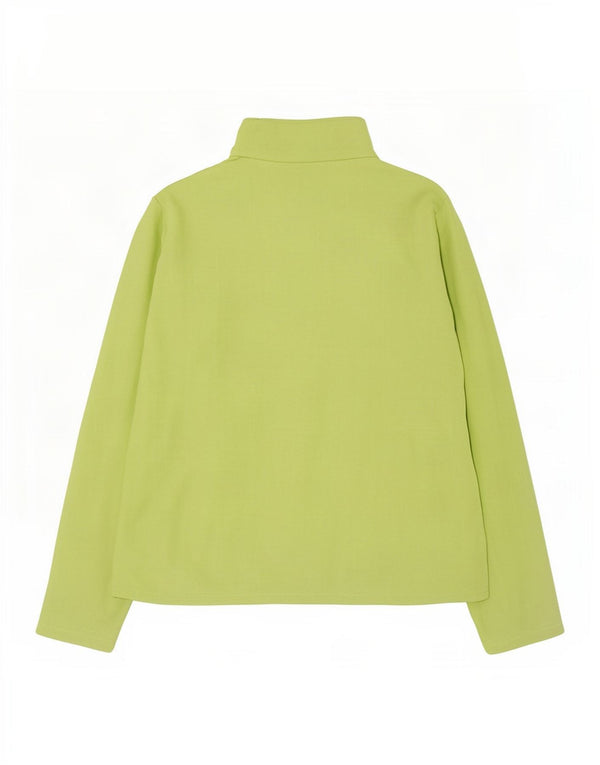 Marks & Spencer Womens Fleece Jacket UK 12 Medium Green Polyester