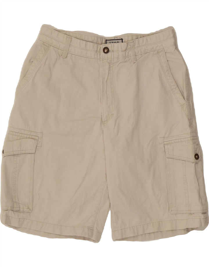 IZOD Mens Cargo Shorts W32 Medium Off White Cotton Vintage Izod and Second-Hand Izod from Messina Hembry 