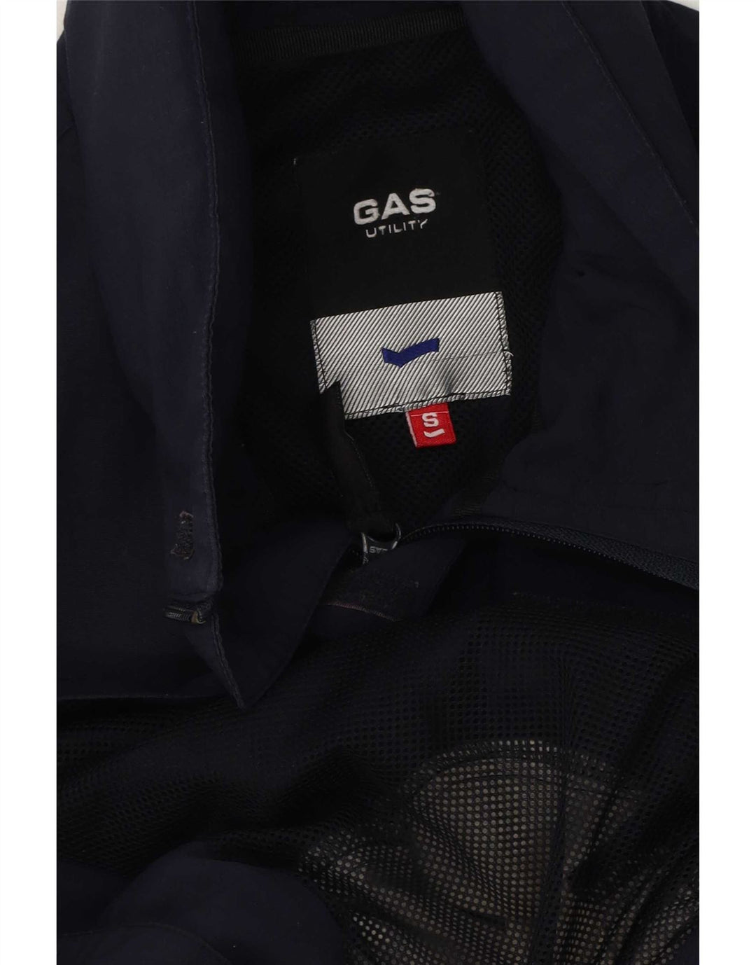 Gas Mens Utility Jacket UK 36 Small Navy Blue poliészter