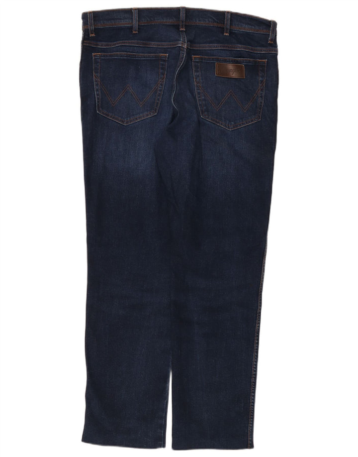 Wrangler Mens Texas Slim Jeans W36 L29 Navy Blue Cotton