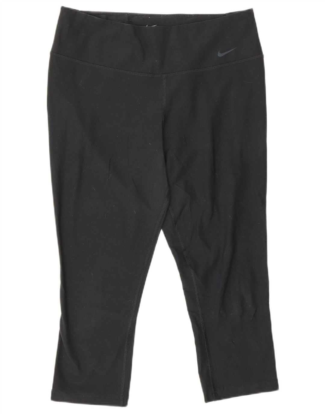 NIKE Womens Dri Fit Capri Leggings UK 14 Medium Schwarz Polyester