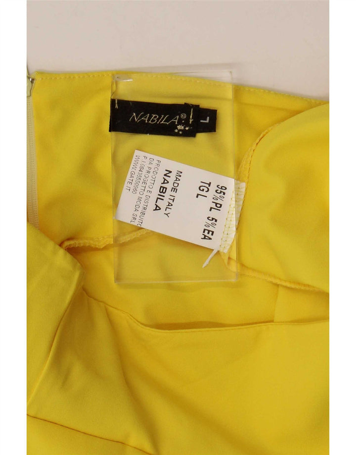Minigonna da donna Nabila grande W32 poliestere giallo