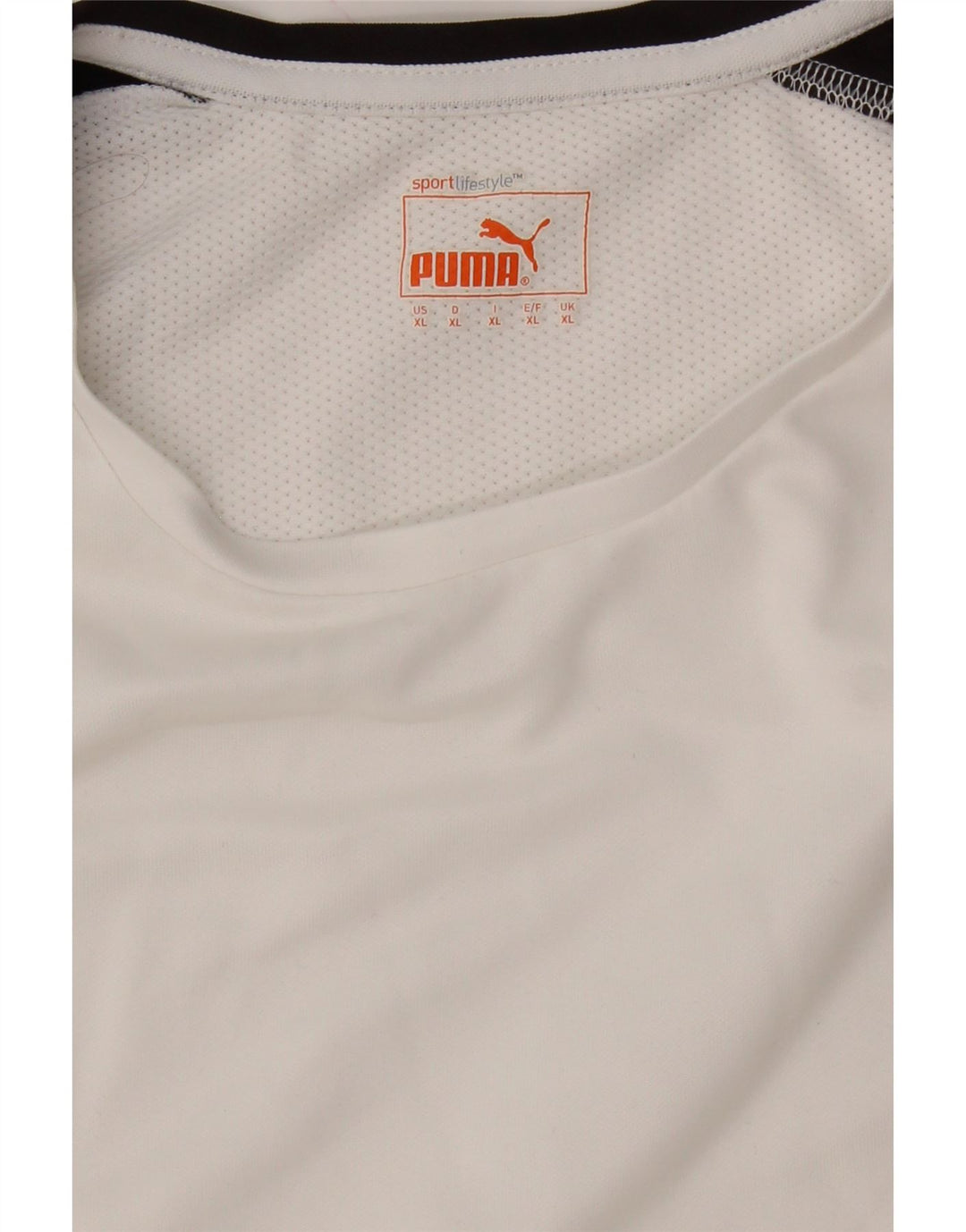 PUMA Mens T-Shirt Top XL White Colourblock Vintage Puma and Second-Hand Puma from Messina Hembry 