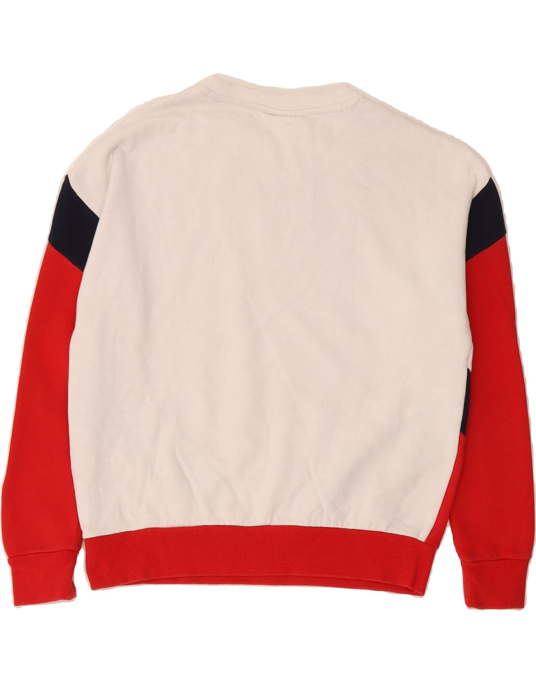 FILA Womens Oversized Sweatshirt Jumper UK 10 Small White Colourblock Vintage Fila and Second-Hand Fila from Messina Hembry 
