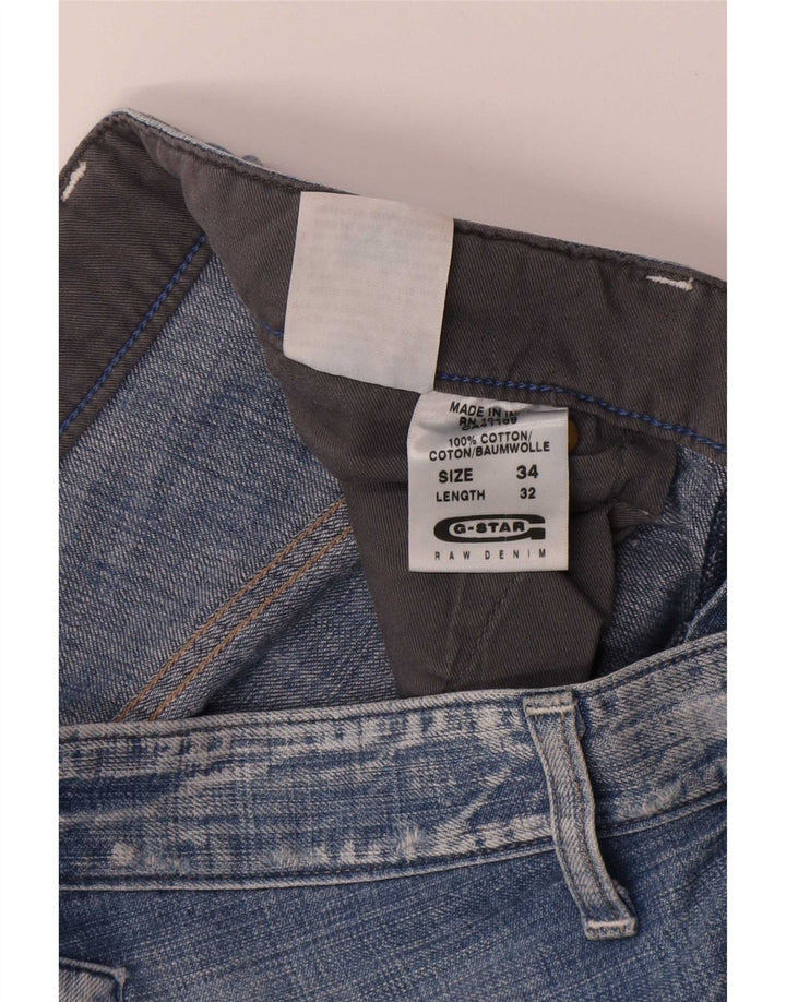 G-Star Mens Cargo Straight Jeans W34 L32 Blue Cotton