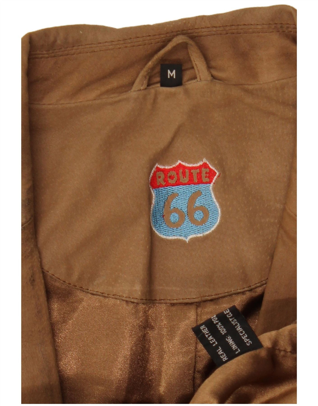 Route 66 Herren-Blazerjacke aus Leder mit 2 Knöpfen, UK 38, Mittelbraun