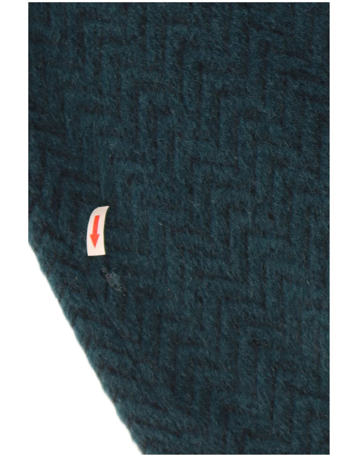ELENA MIRO Womens Overcoat UK 18 XL  Blue Chevron Wool