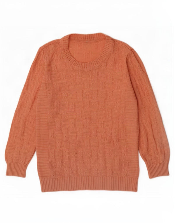 Vintage Dame Boat Neck Jumper Sweater UK 14 Medium Pink