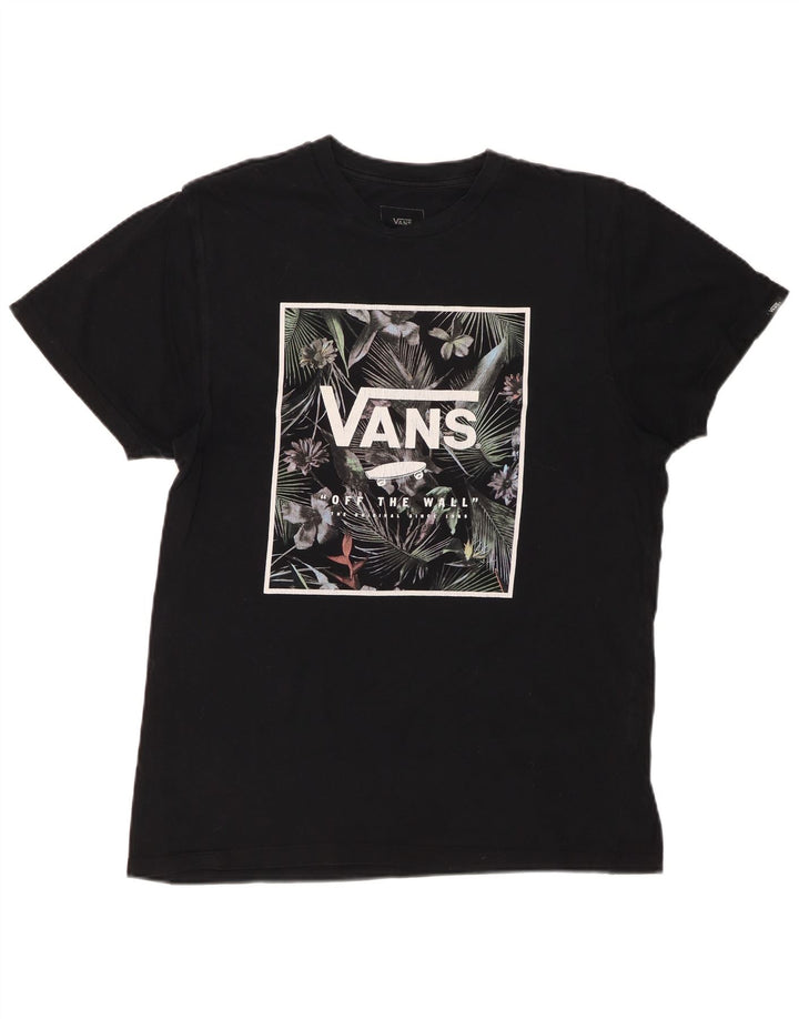 T-shirt grafica personalizzata da uomo VANS Top in cotone nero medio