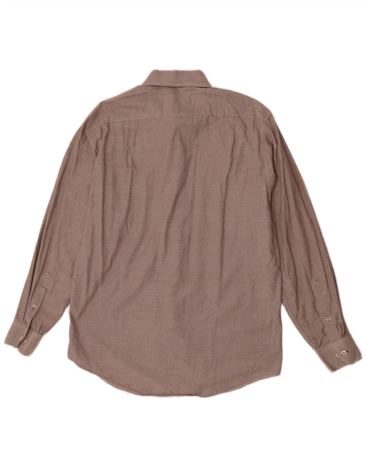 Izod Mens Shirt Medium Brown Cotton