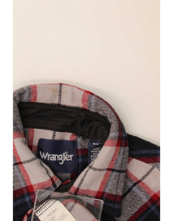 Wrangler Mens Flannel Shirt Medium Navy Blue Check Cotton