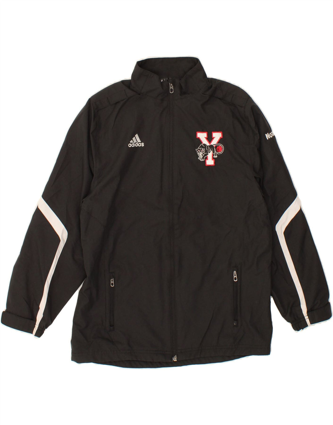 ADIDAS Boys Graphic Tracksuit Top Jacket 11-12 Years Large Black Vintage Adidas and Second-Hand Adidas from Messina Hembry 