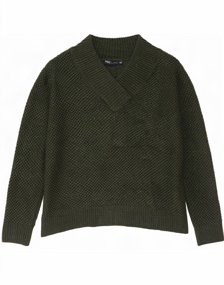Marks & Spencer Herre V-hals sweater lille grøn akryl