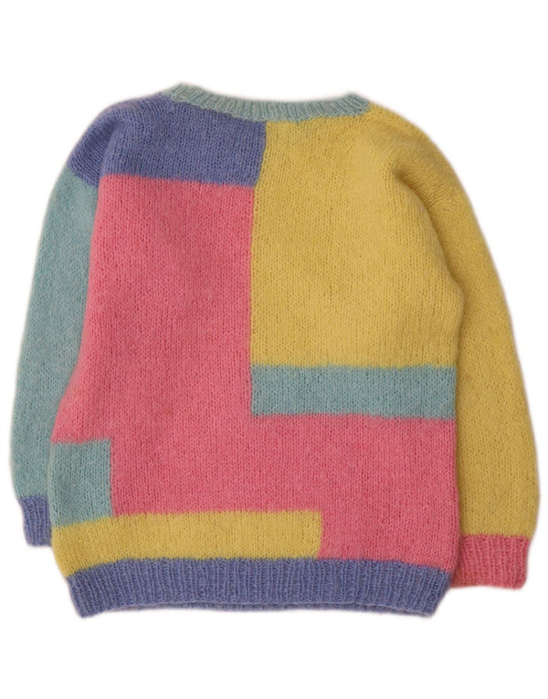vintage Womens Boat Neck Jumper Sweater UK 16 Grand Multicolore