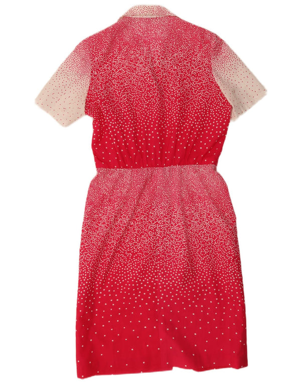 J.Tiktiner Damen-Hemdkleid mit kurzen Ärmeln, UK 14, Mittelrot gepunktet