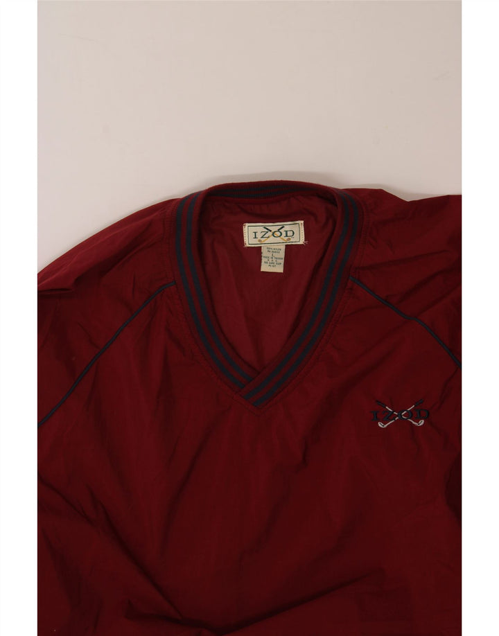 IZOD Mens Loose Fit Pullover Tracksuit Top Large Red Nylon Vintage Izod and Second-Hand Izod from Messina Hembry 