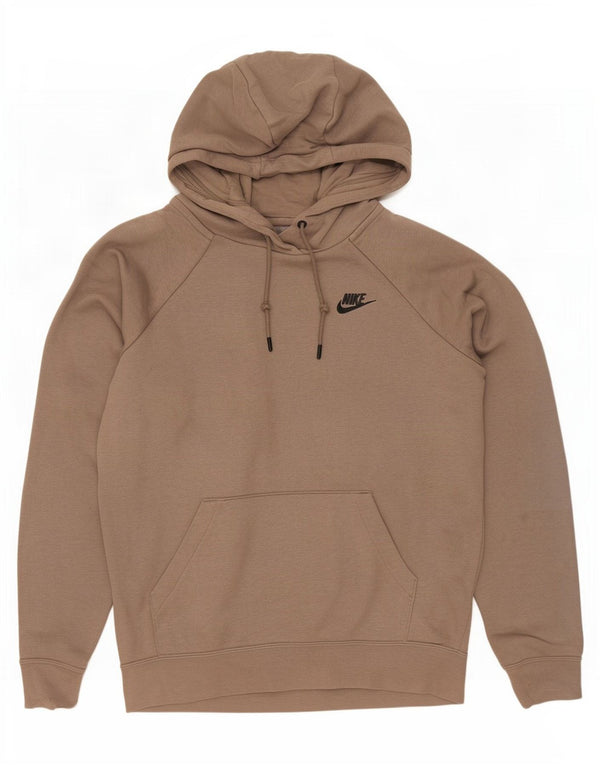 Nike Mens Hoodie Jumper Small Brown Cotton