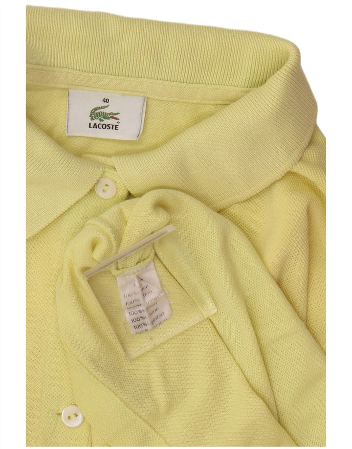 Lacoste Womens Polo Shirt Size 40 Medium Yellow Cotton