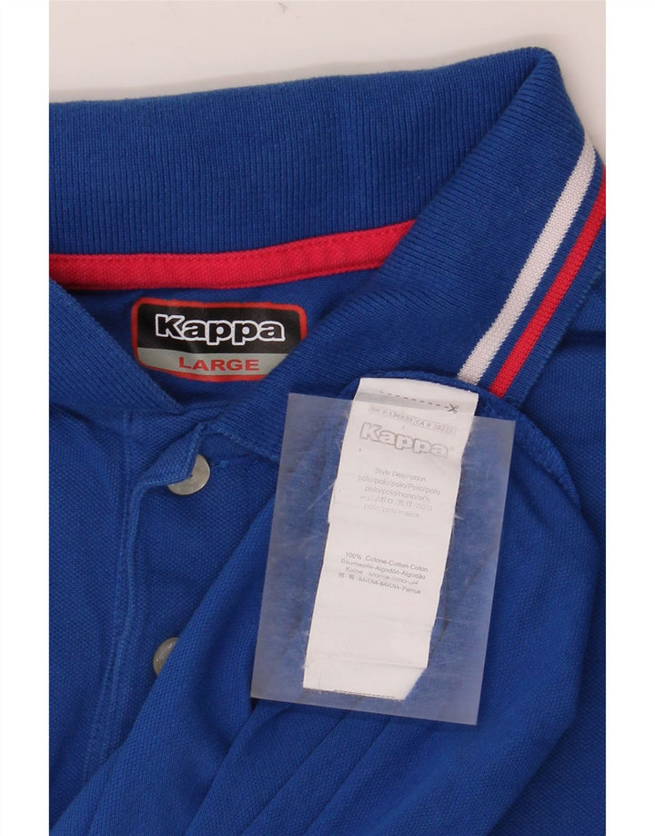 KAPPA Mens Polo Shirt Large Blue Cotton