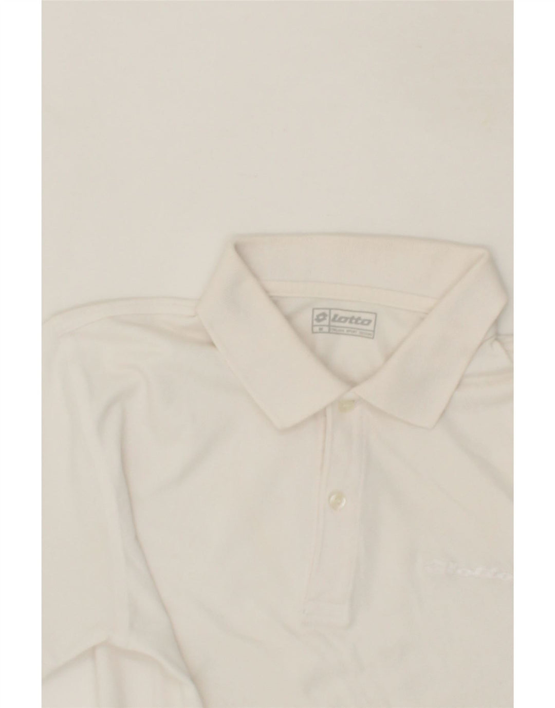 LOTTO Mens Polo Shirt Medium White Cotton Vintage Lotto and Second-Hand Lotto from Messina Hembry 