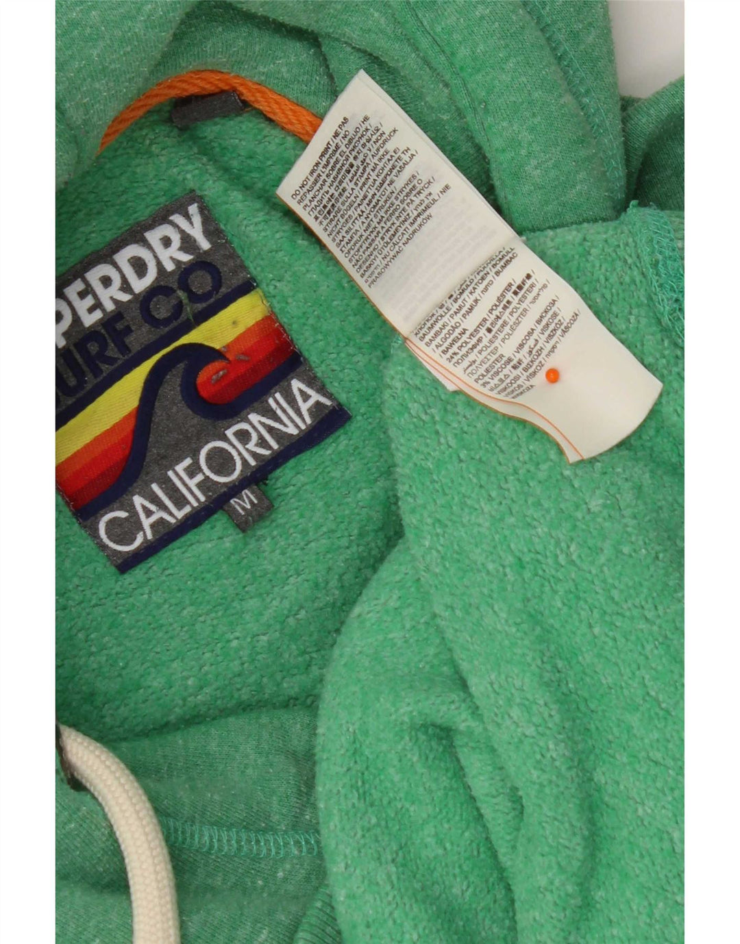 Superdry Mens Graphic Hoodie Jumper Medium Green Cotton