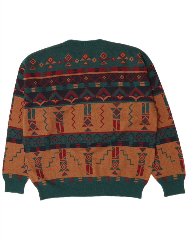 White Sails Mens Crew Neck Jumper Sweater Large Multicoloured Geometric
