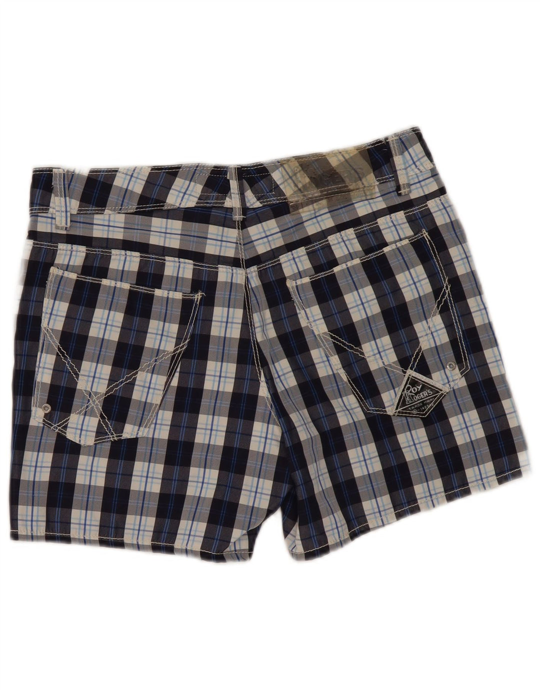 Pantaloncini casual da uomo Roy Rogers W31 Poliestere medio a quadri blu navy