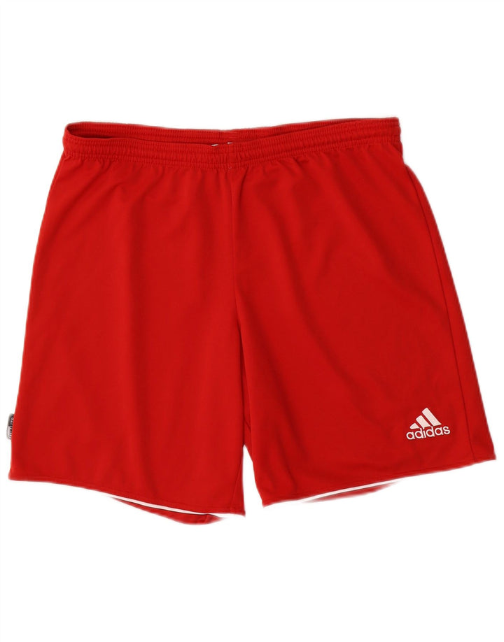 Męskie spodenki sportowe Adidas Climalite, średni czerwony poliester