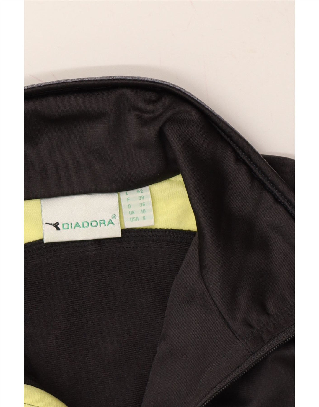 DIADORA Womens Tracksuit Top Jacket UK 10 Small Black Colourblock Vintage Diadora and Second-Hand Diadora from Messina Hembry 