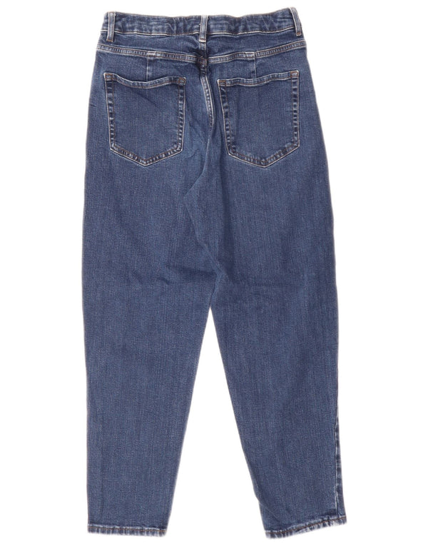 Marks & Spencer Womens Mom High Rise Tapered Jeans UK 10 Small W28 L26 Blue