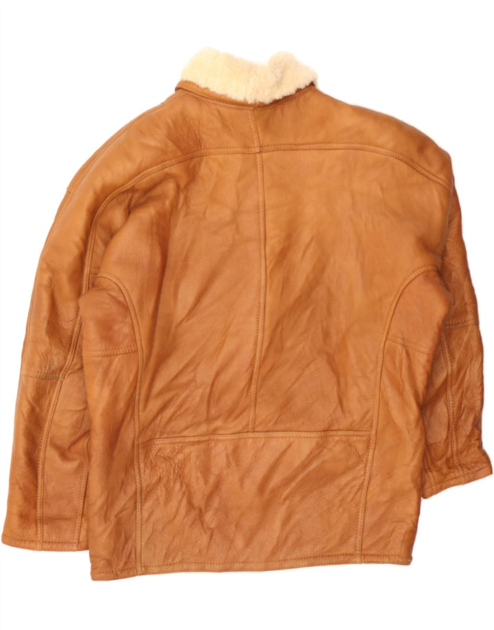 VINTAGE Chaqueta de piel de oveja para hombre IT 52 XL Marrón