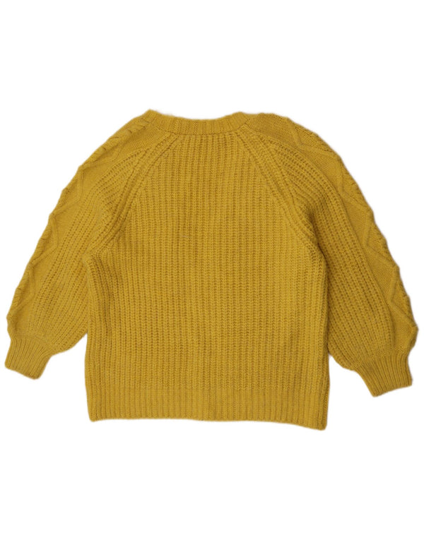 Marks & Spencer Pull Cardigan Ouvert pour Femme UK 16 Grand Acrylique Jaune