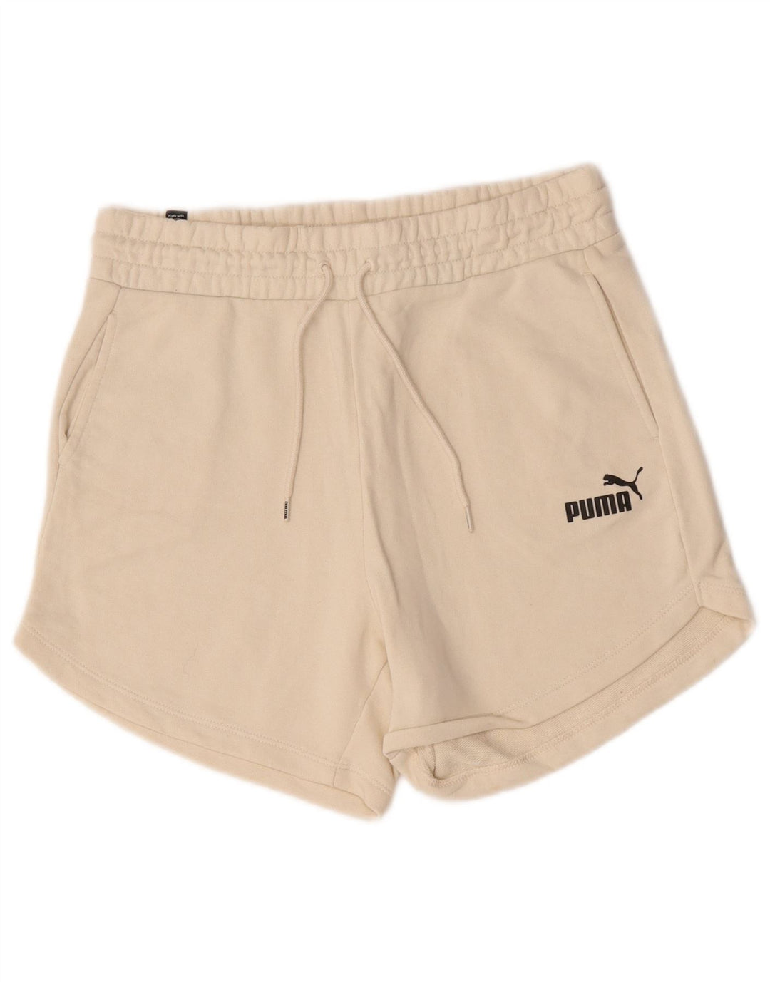 Puma Womens Sport Shorts UK 14 Medium Beige Cotton