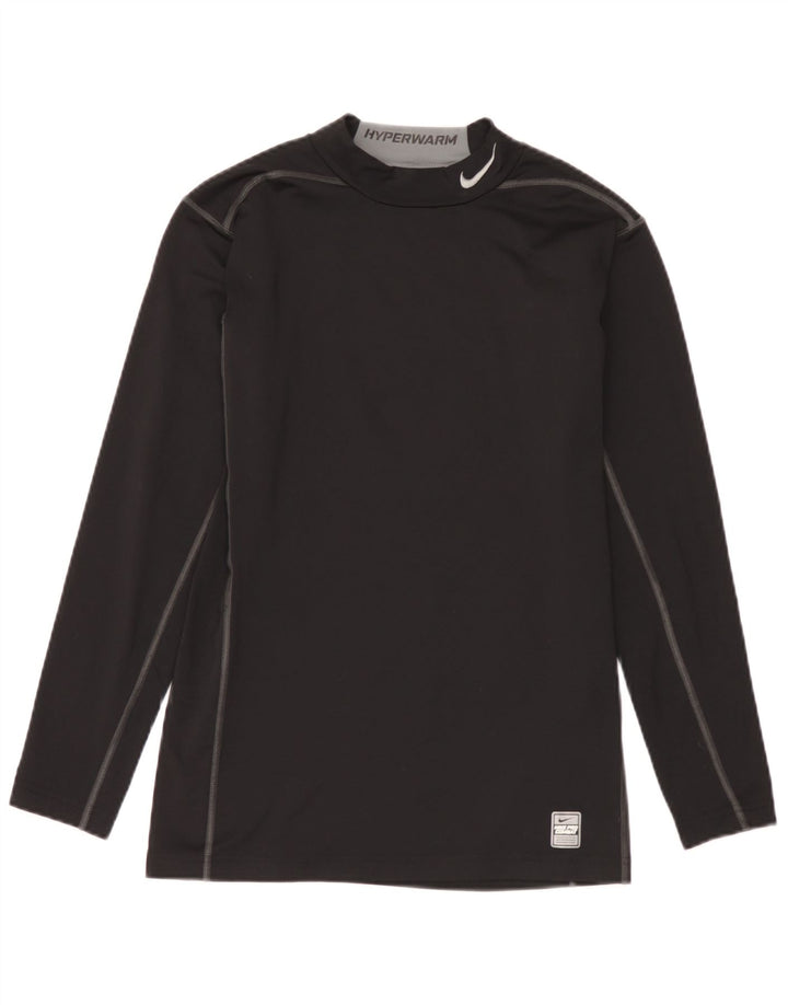 Maglia Nike da uomo a maniche lunghe grande nera in poliestere color block