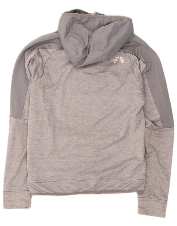 The North Face Mens Zip Neck Hoodie Jumper Small Grey Colourblock Polyester